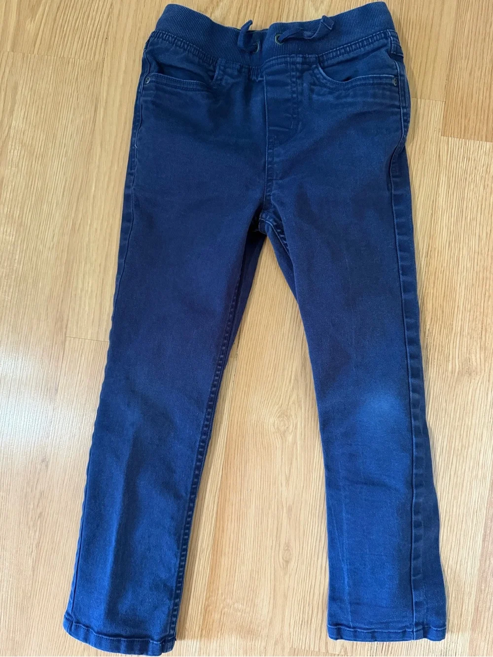 Hanna Andersson Blue Tie Waist Pants Slim Kids 6 7